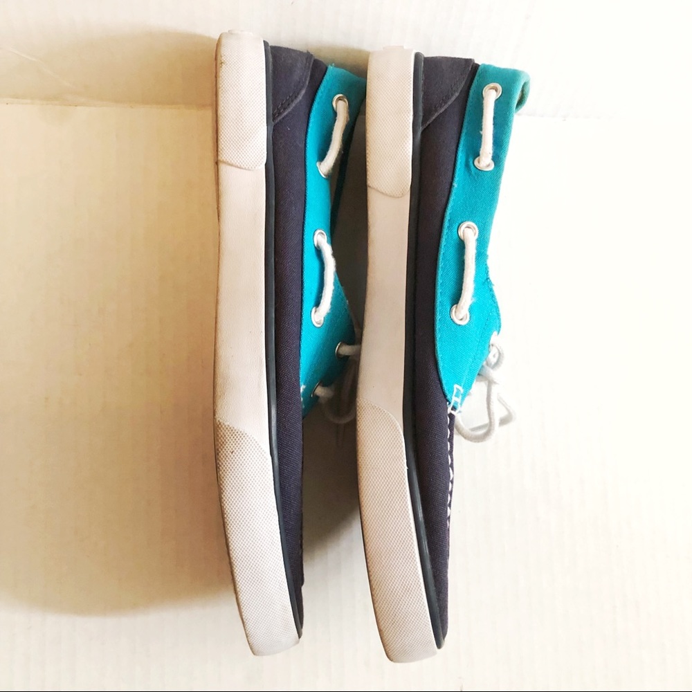 LRL Boat Shoes Bristol Navy & Bright Blue Sz 8.5 - Picture 4 of 8